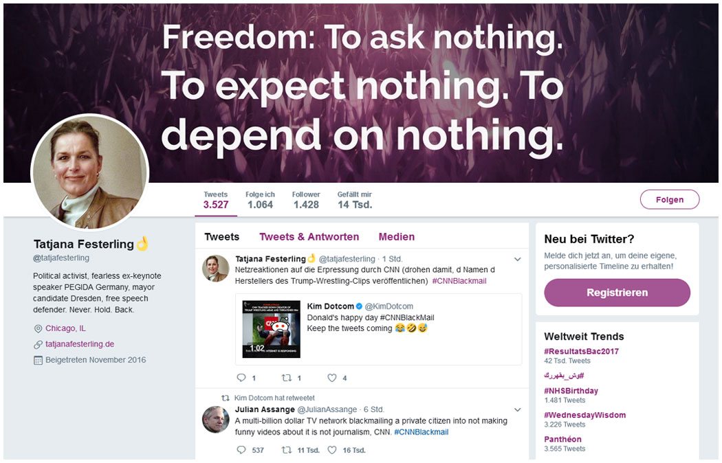 Tatjana Festerling - #FakeNewsCNN, #FraudCNN, #CNNBlackmail