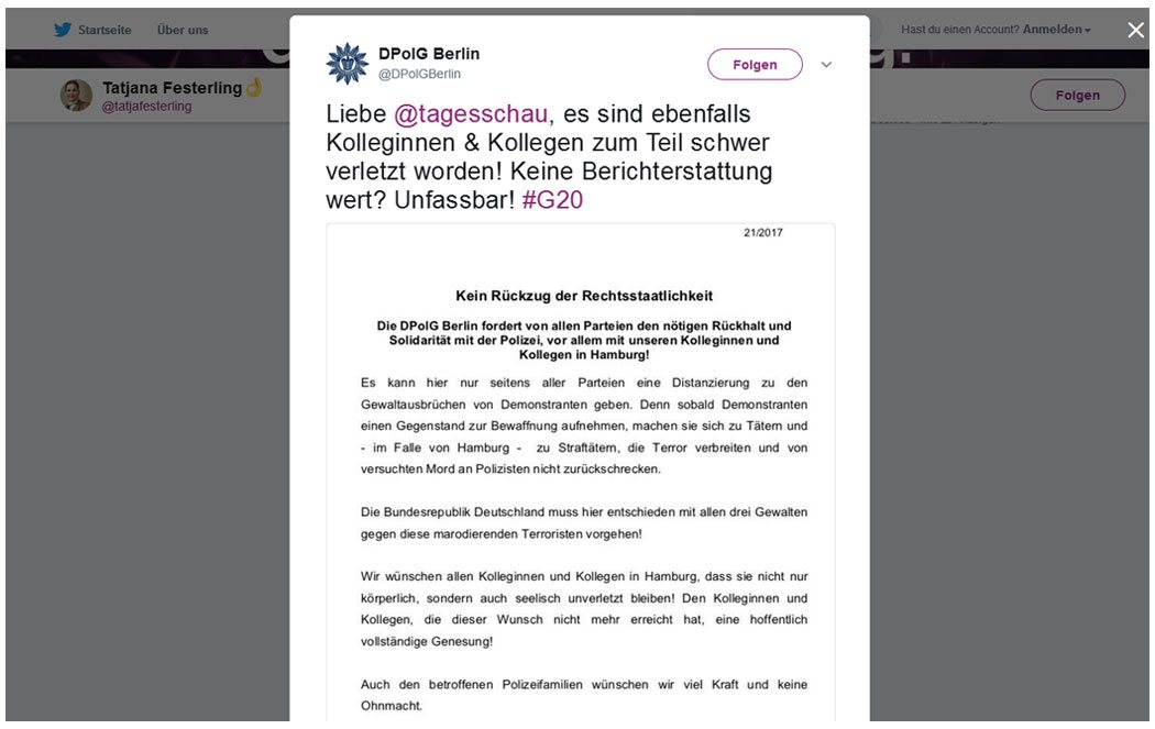 >Tatjana Festerling - #HamburG20 - #welcometohell