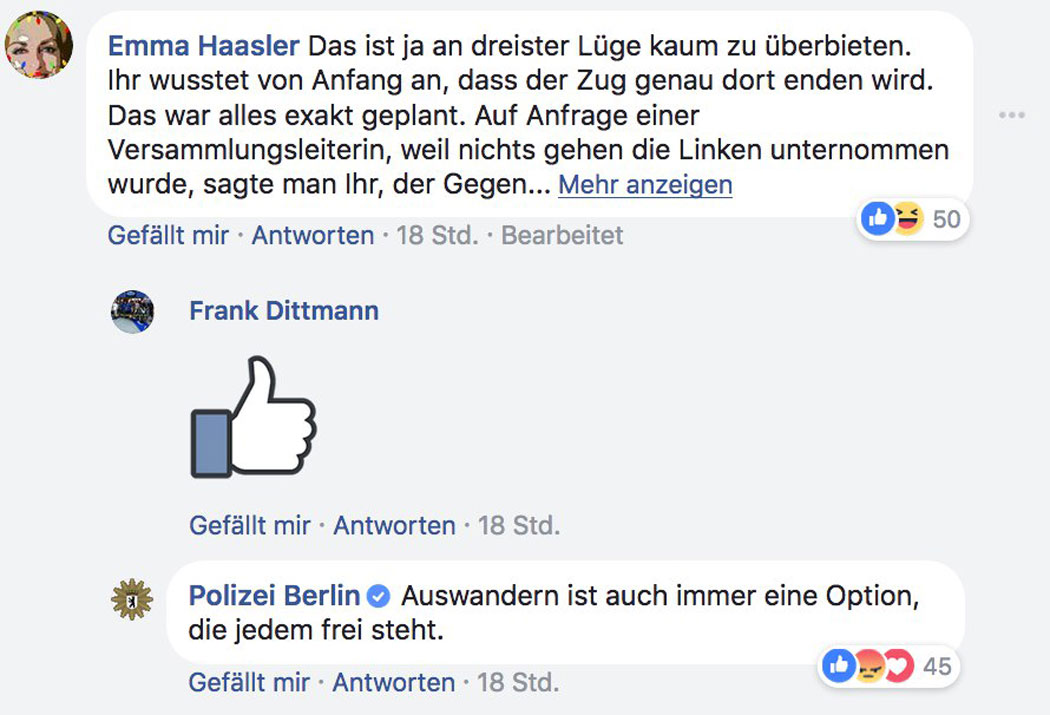 hört auf Eure Polizei!