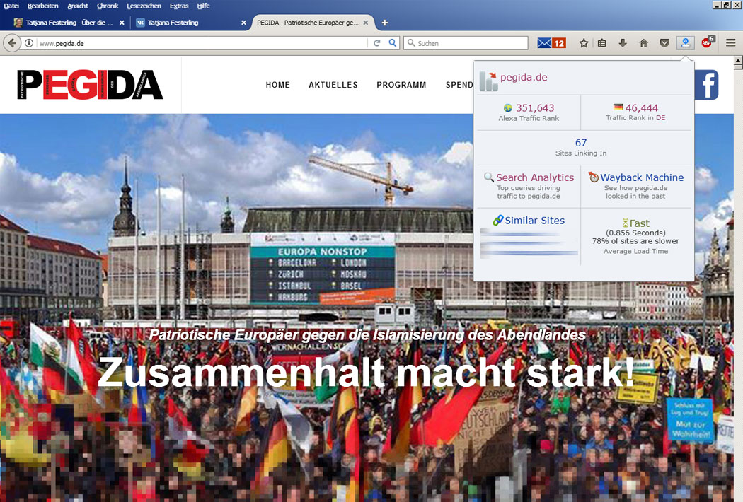 Pegida - Alexa Traffic Ranking - 29.04.2018