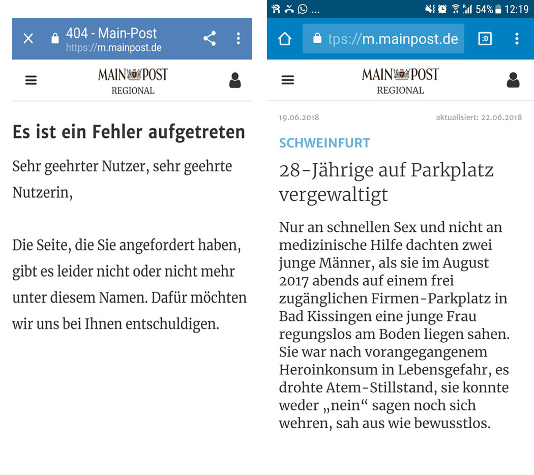 Mainpost nimmt Artikel über afghanischen Ficki-Ficki-Betriebswirt vom Netz