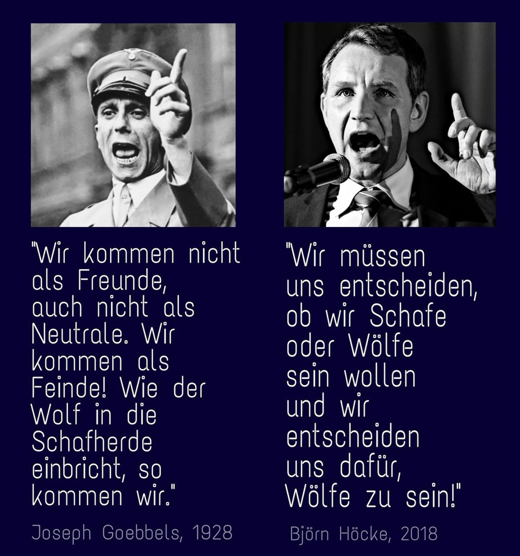 Natürlich hat sich der VS-Zersetzer Höcke wieder zu Wort gemeldet