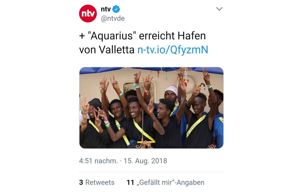 Aquarius erreicht Hafen von Valetta