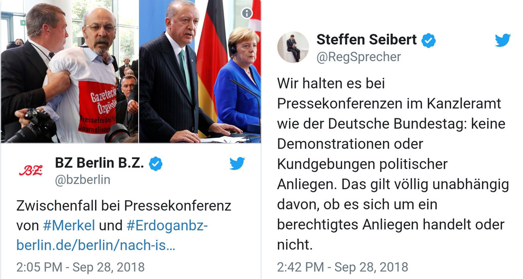 Eklat bei Pressekonferenz mit Erdogan