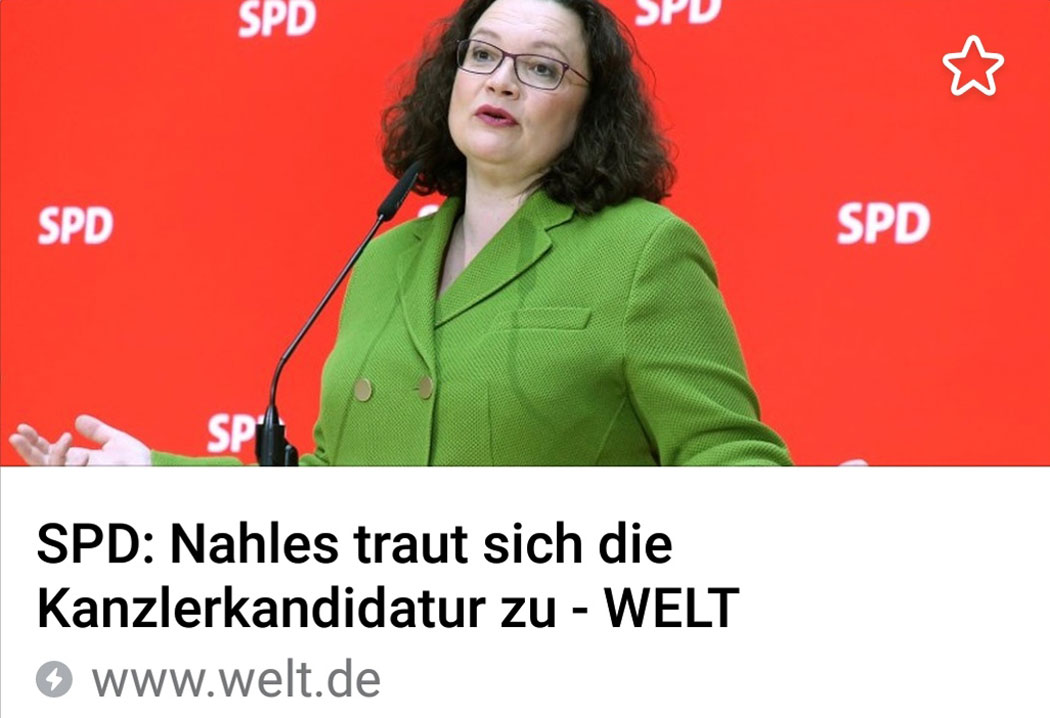 SPD: Nahles traut sich Kanzlerkandidatur zu