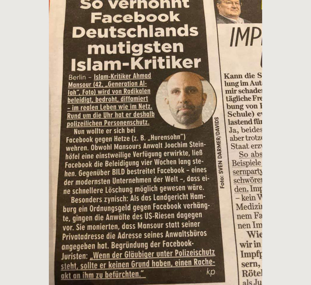 So verhöhnt Facebook Deutschlands mutigsten Islam-Kritiker