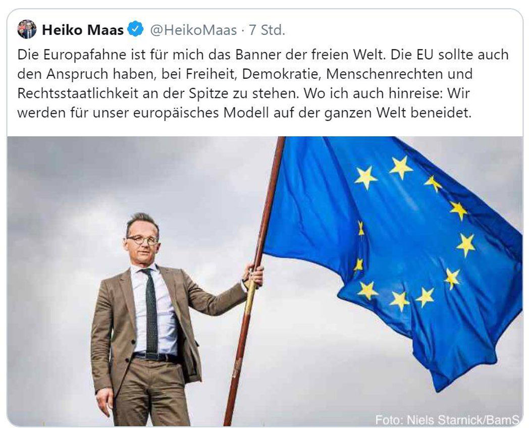 Maas: Die Europafahne ist für mich das Banner der freien Welt