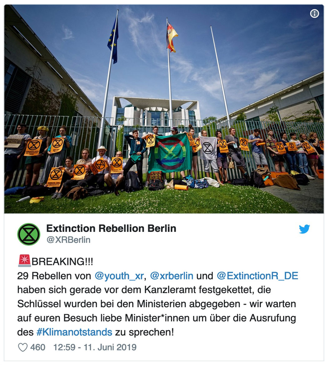 Demonstranten fordern Ausrufung von deutschlandweitem Klimanotstand