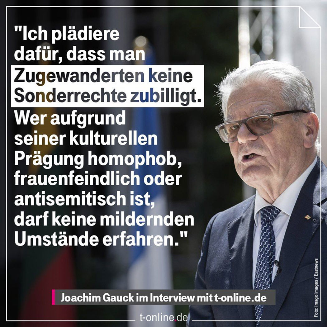 Dunkeldeutsche Forderung vom Gauckler