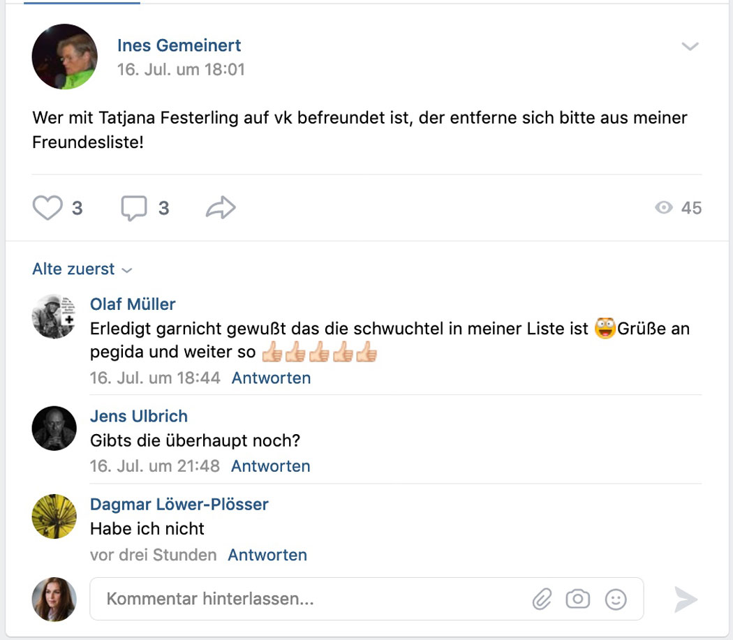 Hier äußert sich die Putzfrau von Pegida