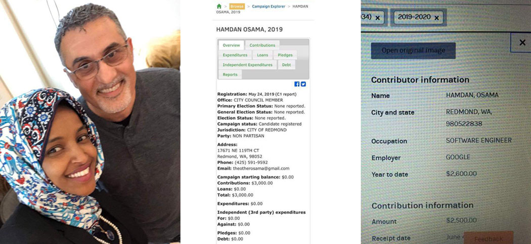 Osama Hamdan, spendete Ilhan Omar 2600 US-Dollar