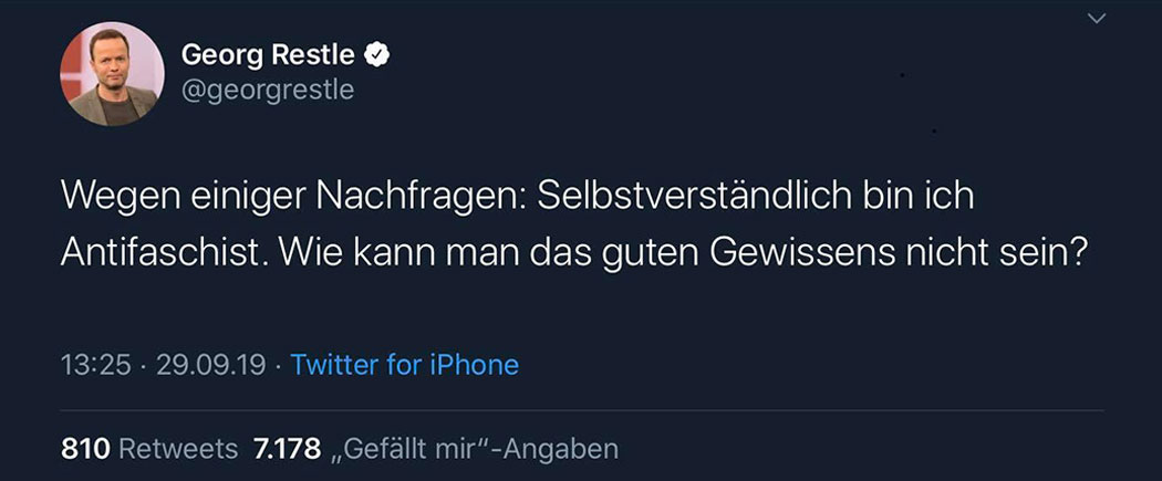 Antipode zum Faschisten ist der #Antifaschist