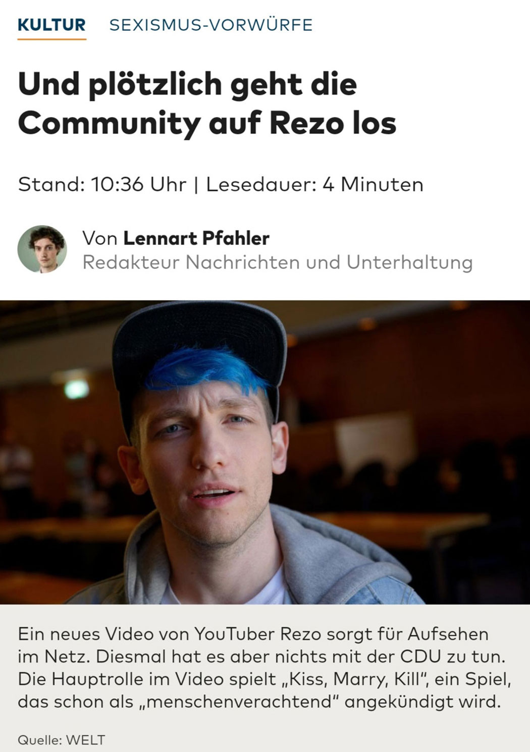 Und plötzlich geht die Community auf Rezo los