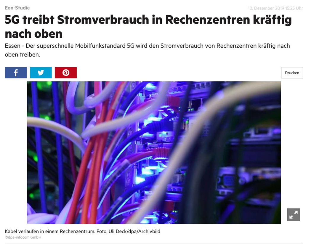 5G treibt Stromverbrauch in Rechenzentren kräftig nach oben