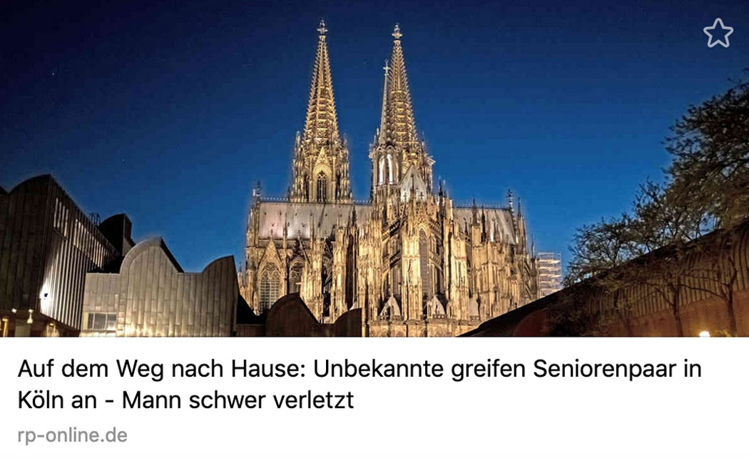 Unbekannte greifen Seniorenpaar in Köln an - Mann schwer verletzt