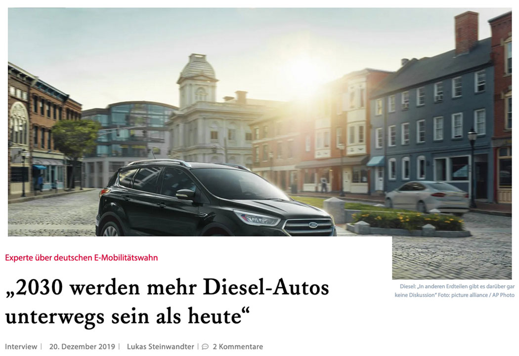 2030 werden mehr Diesel-Autos unterwegs sein als heute