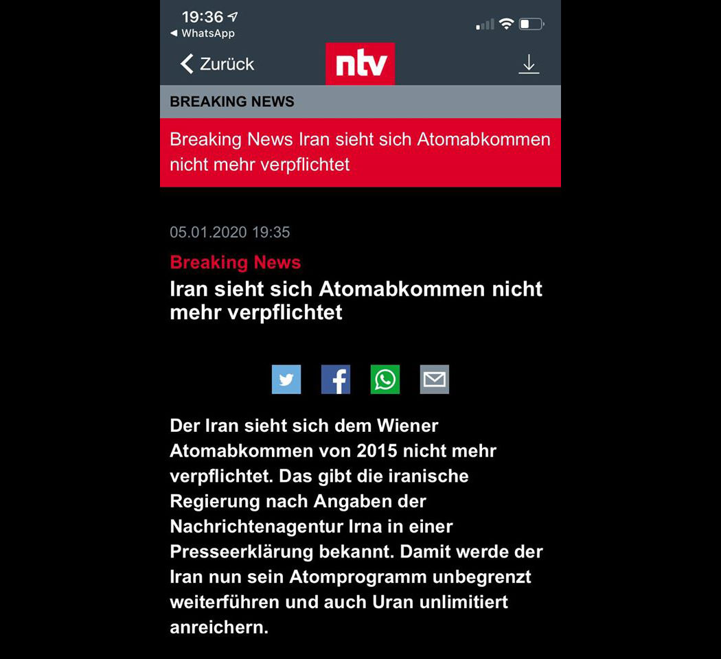 Iran sieht sich Atomabkommen nicht mehr verpflichtet