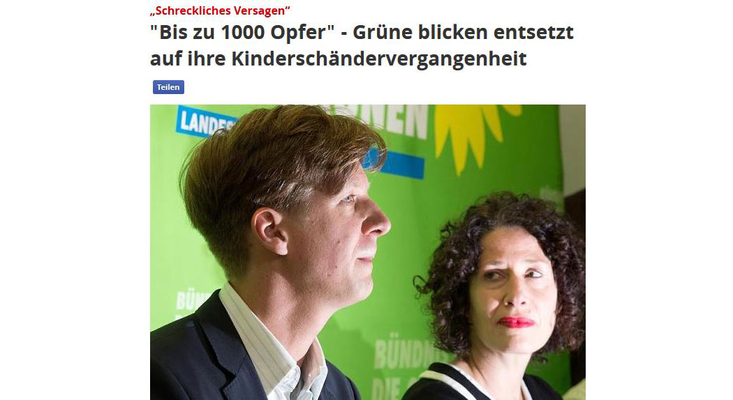 Bis zu 1000 Opfer - Grüne blicken entsetzt auf ihre Kinderschändervergangenheit