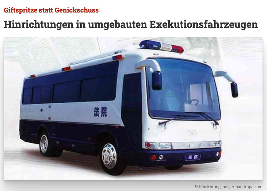 Hinrichtungen in umgebauten Exekutionsfahrzeugen