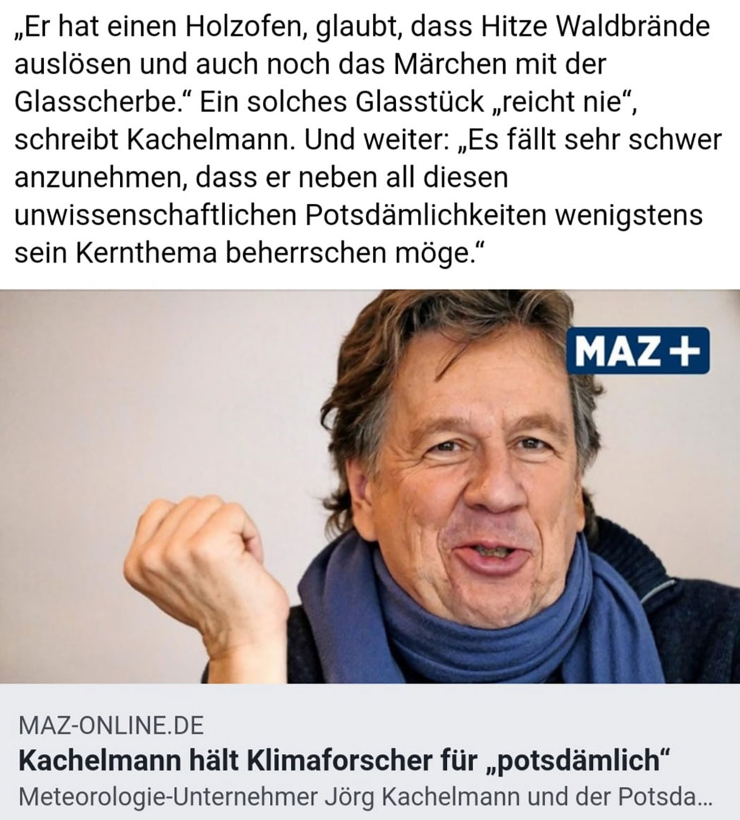 Kachelmann hält Klimaforscher für postdämlich