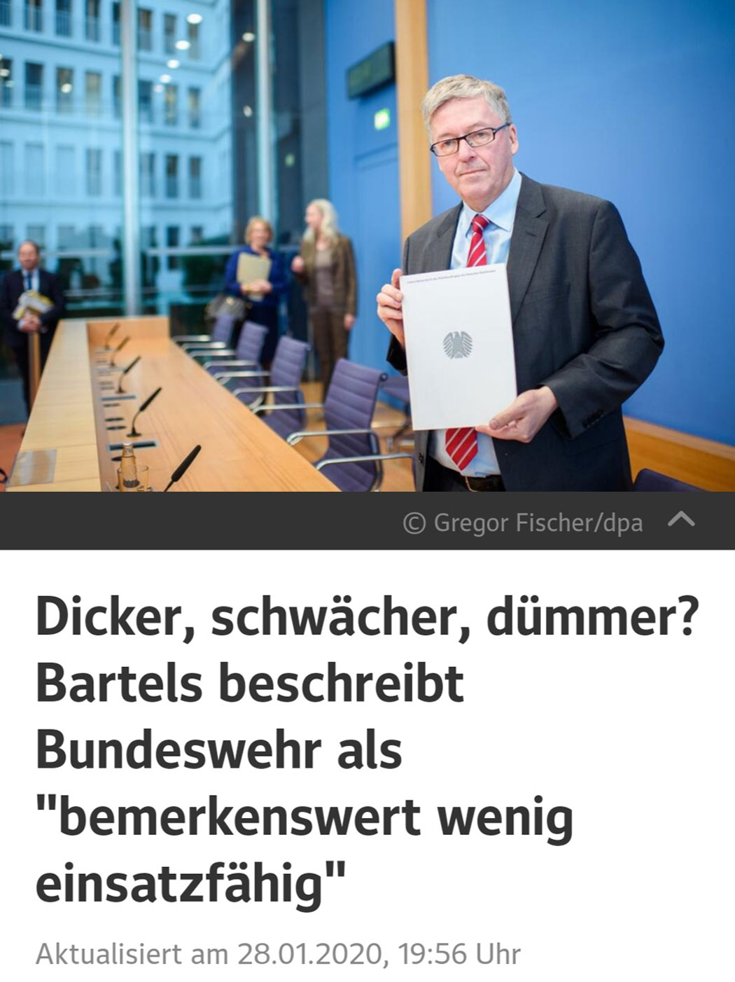 Dicker, schwächer, dümmer? Bartels beschreibt Bundeswehr als bemerkenswert wenig einsatzfähig