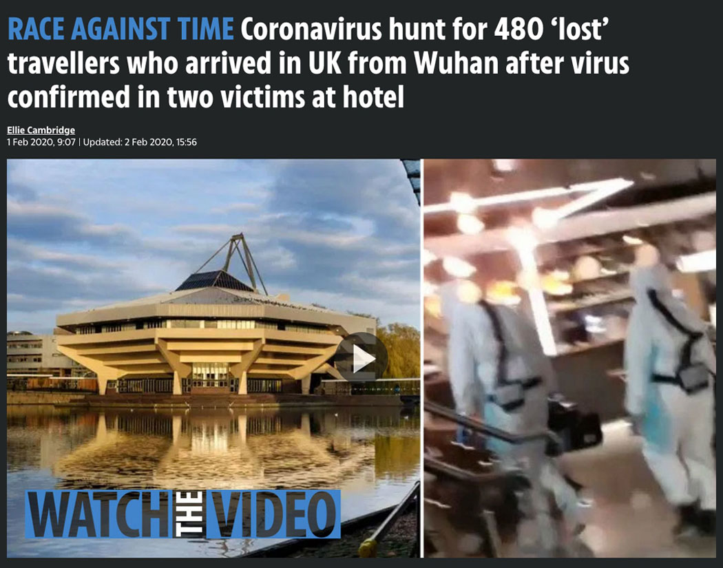 Coronavirus hunt for 480 ‘lost’ travellers who arrived in UK from Wuhan after virus confirmed in two victims at hotel