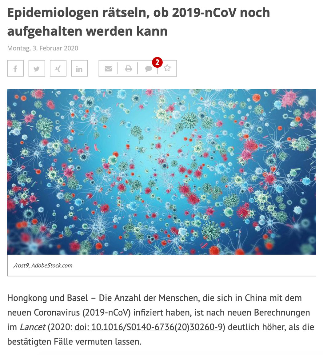 Epidemiologen rätseln, ob 2019-nCoV noch aufgehalten werden kann
