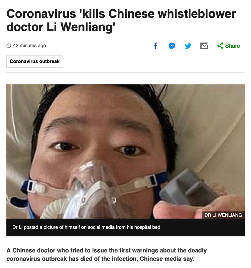 Coronavirus: Chinese media confusion over doctor's death