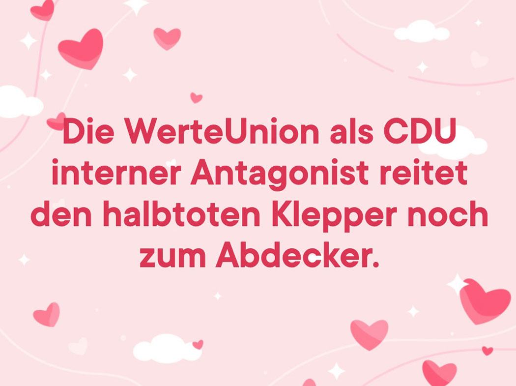 Zur Durchhalte-Sprücheklopperei von CDU Hinterbänkler Alexander Mitsch